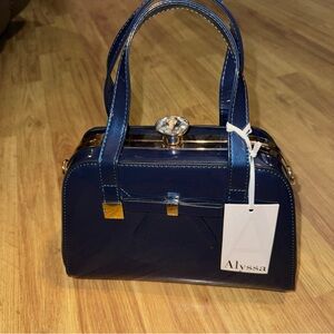 Alyssa Navy Blue Satchel Bag